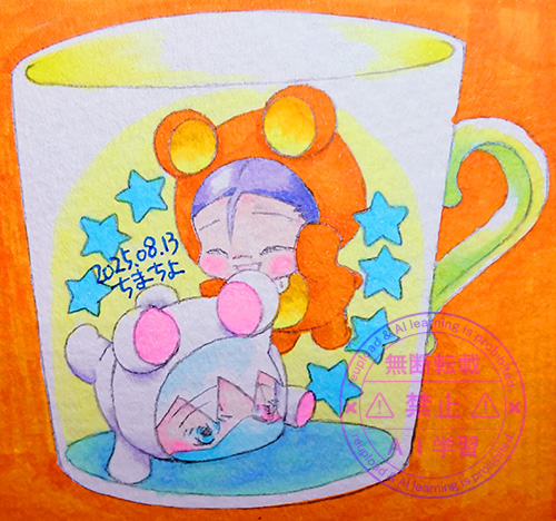 2人絵コップちゃん