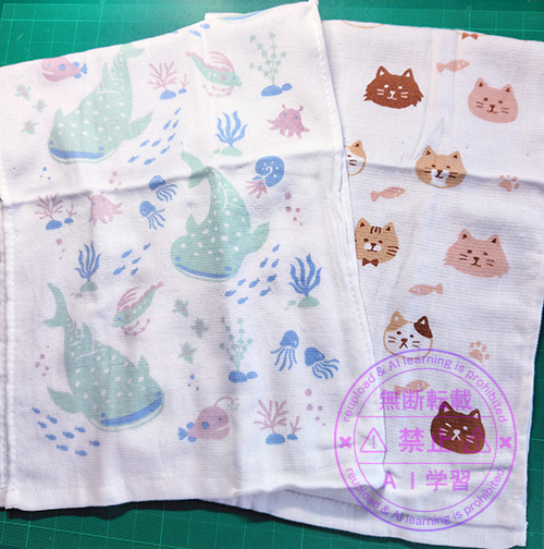 ガーゼ地のフェイスタオル